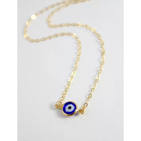 Evil Blue Eye Minimalist Symbolic Charm Necklace - Picture 6 of 6